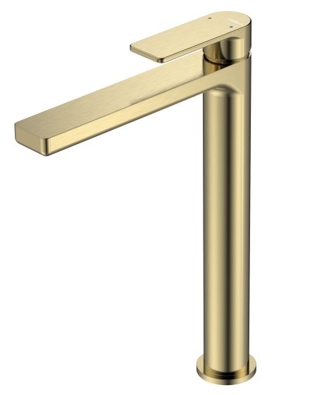 DeRicci DE82506-BB Tall Architectural Basin Mixer Brushed Brass