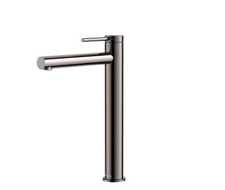 DeRicci DE-1804-MG Single-Handle Tall Vessel Faucet – Polished Gunmetal Italian Design
