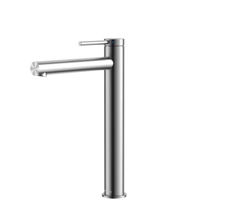 DeRicci DE-1804-SW Single-Handle Tall Vessel Faucet – Silver White Italian Design
