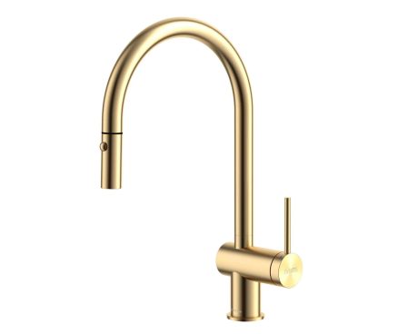 DeRicci DE-2922-BG Single-Handle Pull-Down Kitchen Faucet – Brushed Gold Italian Design