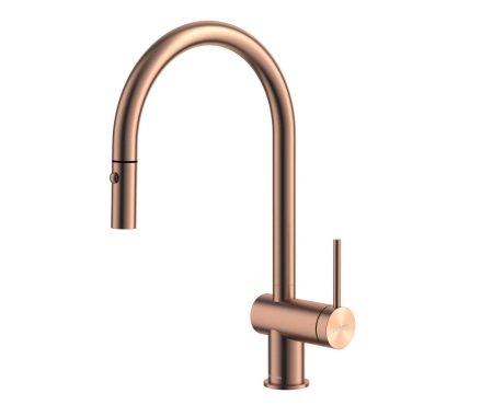 DeRicci DE-2922-BRG Single-Handle Pull-Down Kitchen Faucet – Brushed Rose Gold Italian Design