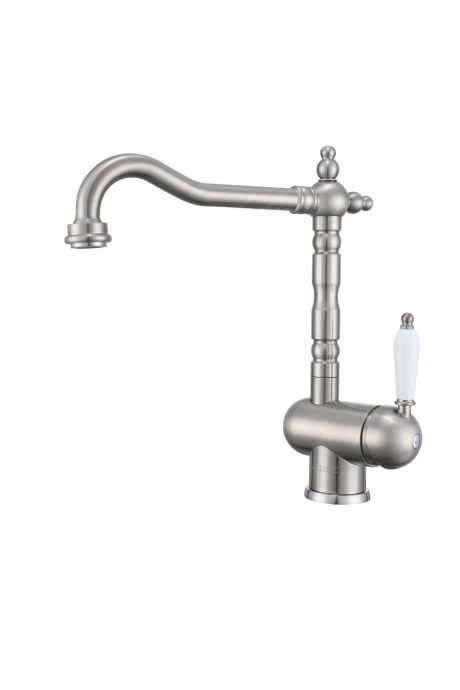DeRicci DE-72723Q-BN Single-Handle Traditional Kitchen Faucet – Brushed Nickel Italian Design