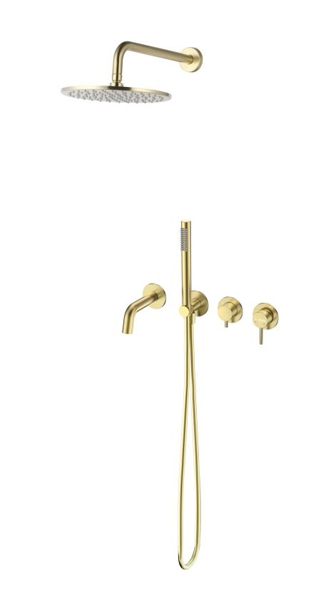 DeRicci Concealed Manual Bath & Shower System DE-530-BB – Brushed Brass