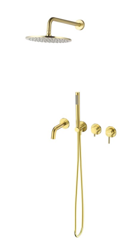 DeRicci Concealed Manual Bath & Shower System DE-530-BG – Brushed Gold