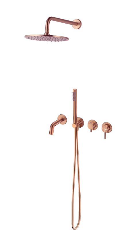 DeRicci Concealed Manual Bath & Shower System DE-530-BRG – Brushed Rose Gold