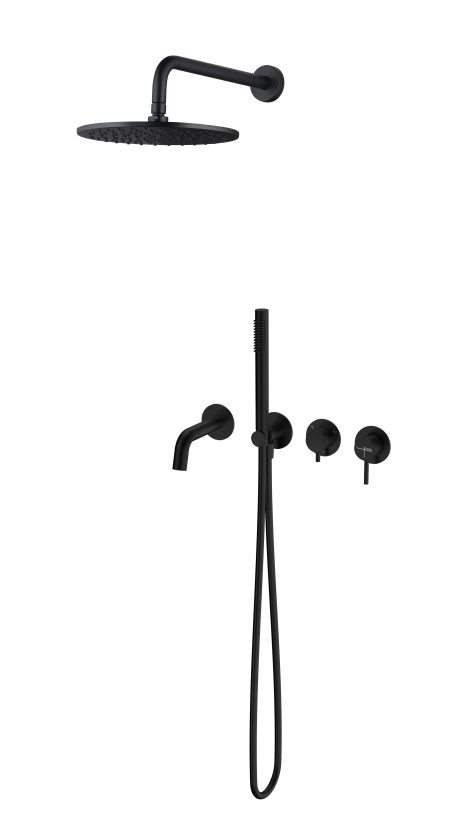 DeRicci Concealed Manual Bath & Shower System DE-530-MB – Matte Black