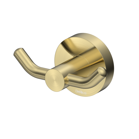 DeRicci Double Robe Hook DE-8125-BB – Brushed Brass