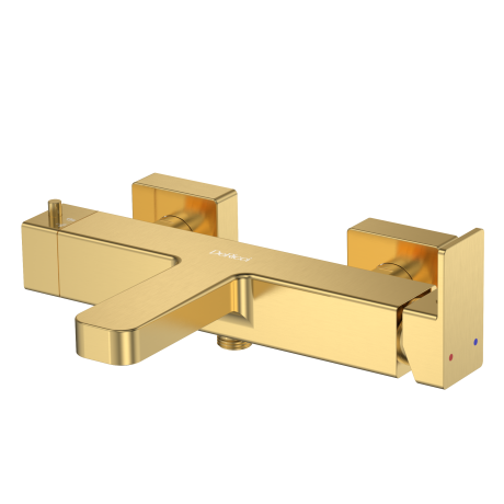 DeRicci Square Exposed Manual Bath & Shower Mixer DE-81903-BG – Brushed Gold