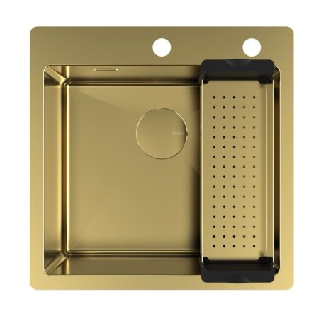 DeRicci HMS4540R15BG Professional Series Kitchen Sink - Brushed Gold 50.4x50.4x21