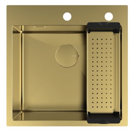 DeRicci HMS4640R10BG Professional Series Kitchen Sink - Brushed Gold 51x51x21cm