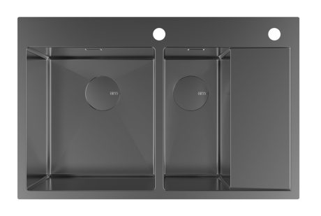 DeRicci HMSB3618R10B Professional Series Kitchen Sink - Black 78x51x21
