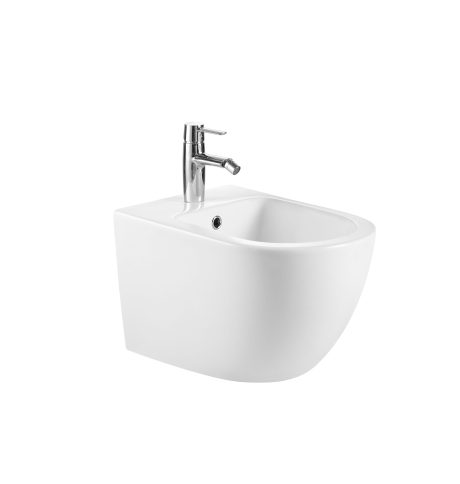 DeRicci DR-1381G-Eterna Professional Series Square Wall-Hung Bidet – Gloss White 52x36x35