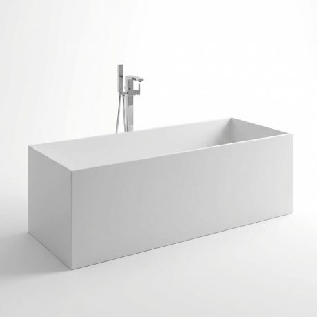 DeRicci DE-6014 Luxury Freestanding Natural Stone Bathtub - White 1700x720