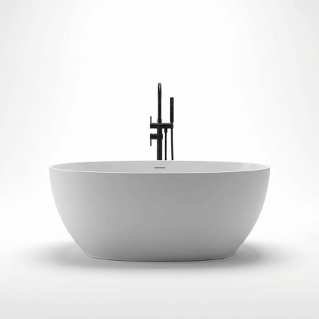 DeRicci Positano Luxury Freestanding Natural Stone Bathtub - White 1500x750x580