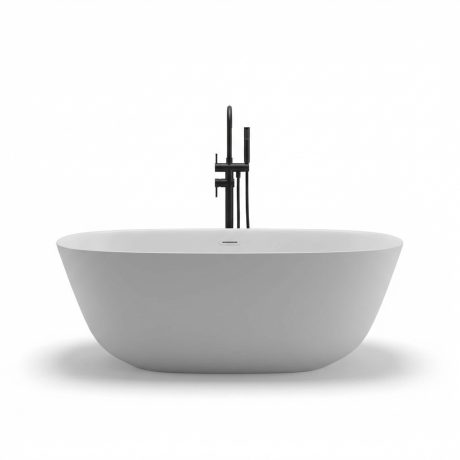 DeRicci Sorrento Luxury Freestanding Natural Stone Bathtub - White 1600x800x560
