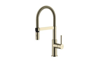 DeRicci Professional Spring Kitchen Mixer DE-2101-BB – Brushed Brass