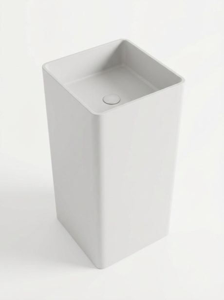 DeRicci Donatello Square Freestanding Pedestal Basin DE-6601 – Gloss White