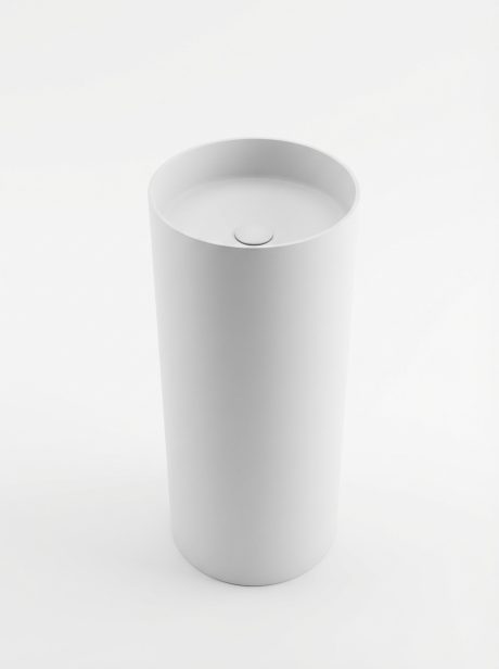 DeRicci Boccioni Cylindrical Freestanding Basin DE-6620 – Gloss White