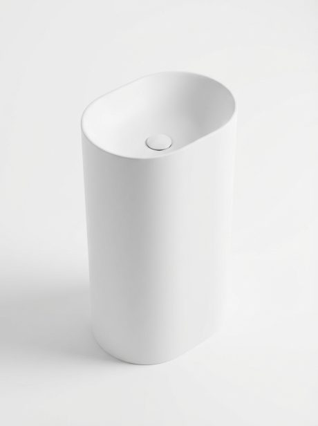 DeRicci Caravaggio Organic Round Freestanding Basin DE-6622 – Gloss White